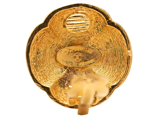 Boucles d'oreilles clip Chanel Coco Mark Doré - vue 3
