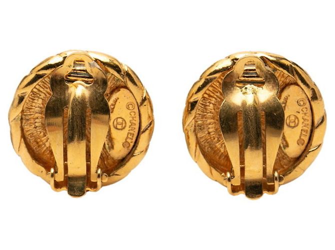 Chanel Coco Mark runde Ohrringe Golden - Ansicht 2