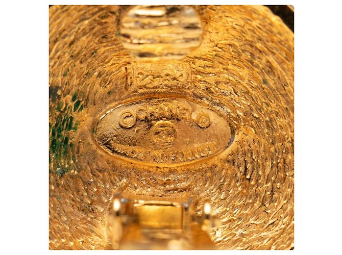 Chanel Coco Mark Matelassé runde Ohrringe Golden - Ansicht 3