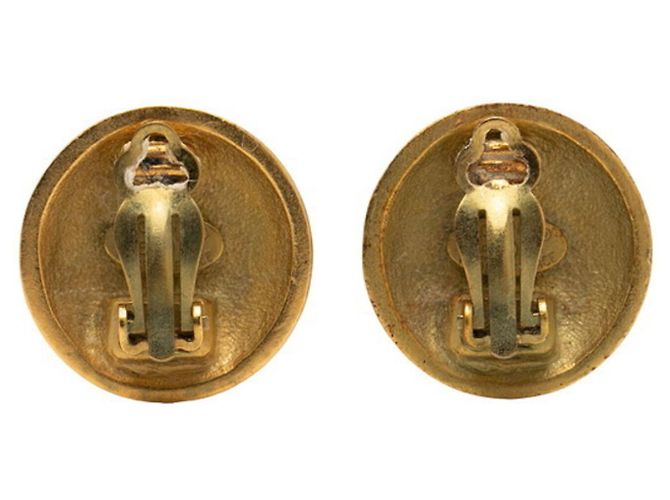 Orecchini a clip rotondi Chanel Coco Mark Vintage D'oro - vista 2