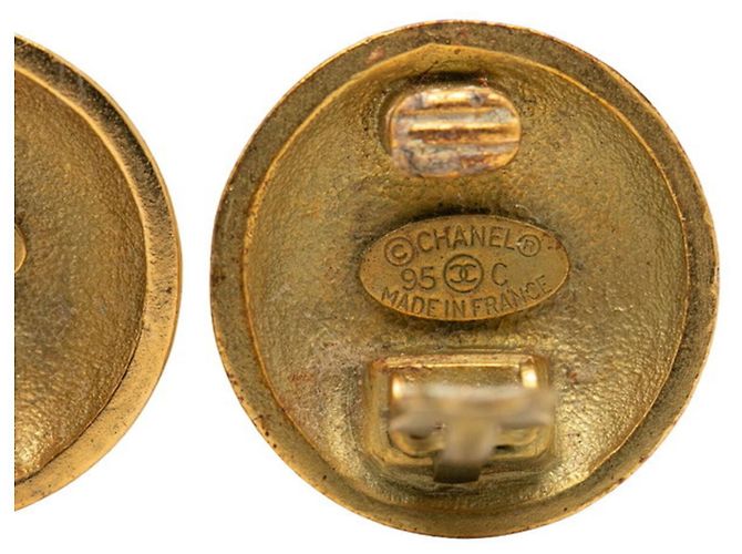 Orecchini a clip rotondi Chanel Coco Mark Vintage D'oro - vista 3
