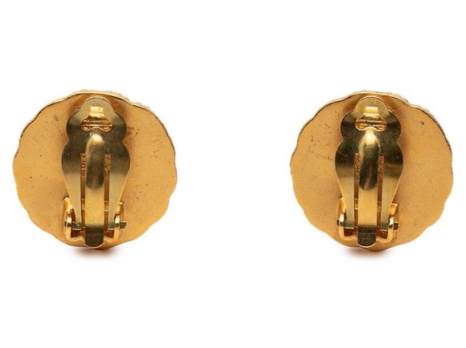 Pendientes redondos vintage Chanel Coco Mark Dorado - vista 2