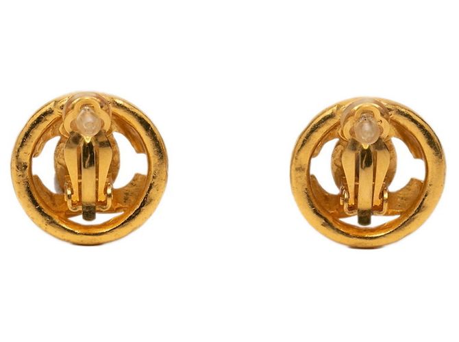 Timeless Orecchini tondi vintage Chanel Coco Mark D'oro - vista 2