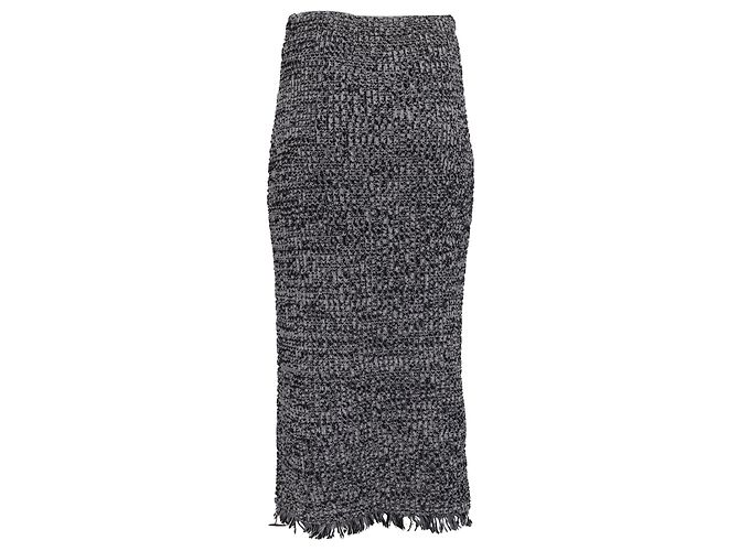 Falda midi de punto Diane Von Furstenberg en algodón blanco y negro - vista 3