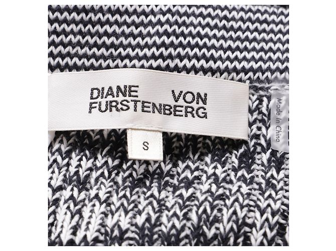 Falda midi de punto Diane Von Furstenberg en algodón blanco y negro - vista 4