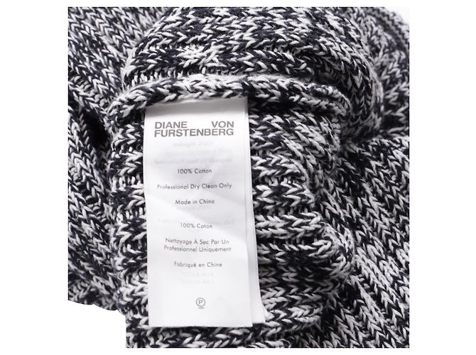 Falda midi de punto Diane Von Furstenberg en algodón blanco y negro - vista 5