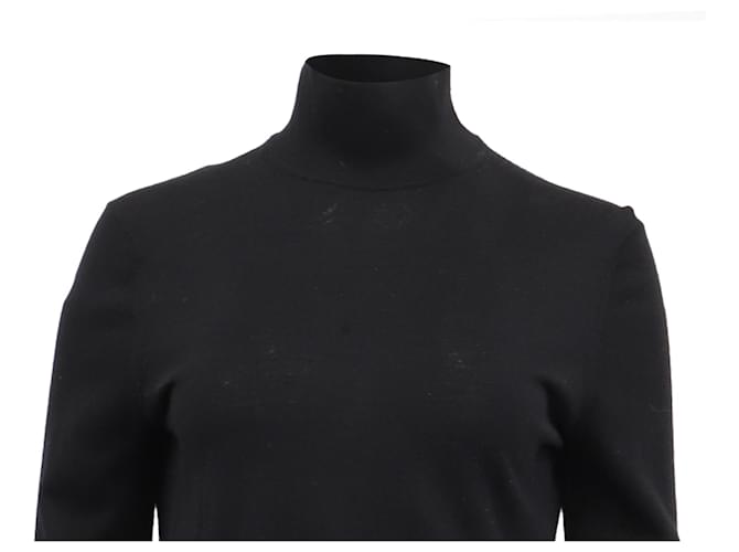 Theory Strickpullover mit hohem Ausschnitt aus schwarzer Wolle - Ansicht 2