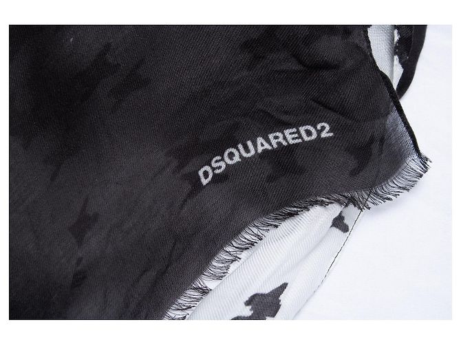 Dsquared2, schwarz-weißer gemusterter Schal - Ansicht 3