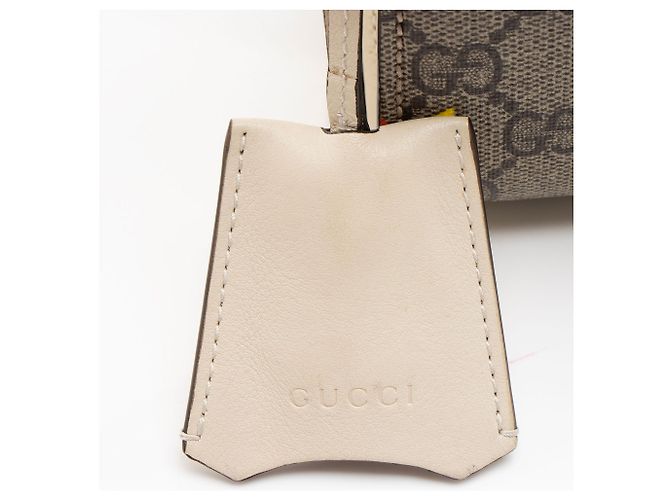 Borsa a tracolla piccola Gucci GG Supreme Les Pommes Padlock Marrone Beige - vista 9