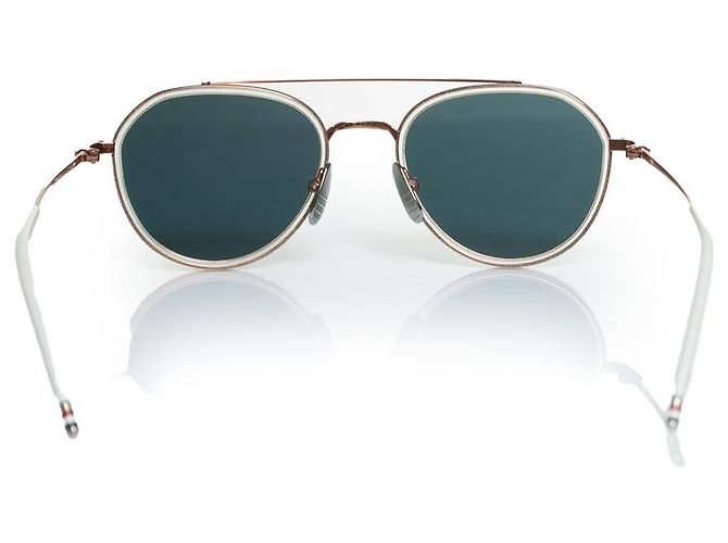 Occhiali da sole Thom Browne, TB801 con lenti a specchio Metallico - vista 5