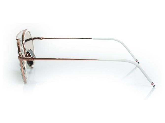 Occhiali da sole Thom Browne, TB801 con lenti a specchio Metallico - vista 6