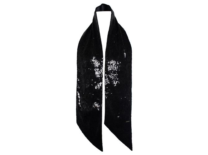 Dsquared2, écharpe smoking noire à sequins - vue 2