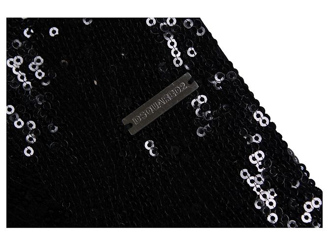 Dsquared2, écharpe smoking noire à sequins - vue 3