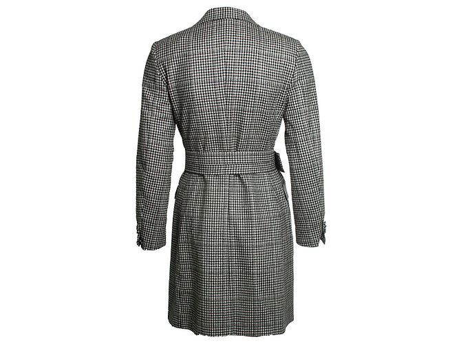 Autre Marque Suistudio, Karo-Trenchcoat in Schwarz-Weiß - Ansicht 3