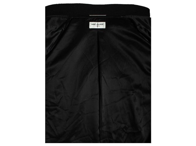 Saint Laurent, bomber da ufficiale militare in raso Nero - vista 6
