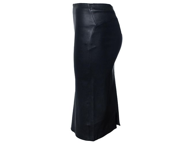 Autre Marque STUDIO AR, gonna in pelle elasticizzata nera Nero - vista 2