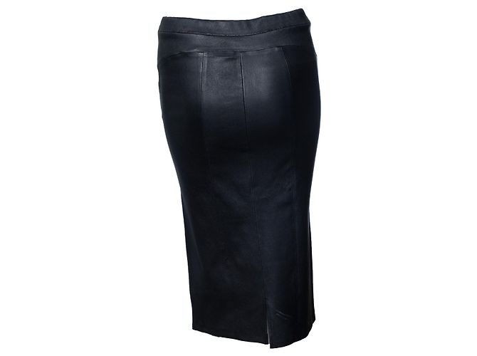 Autre Marque STUDIO AR, gonna in pelle elasticizzata nera Nero - vista 3