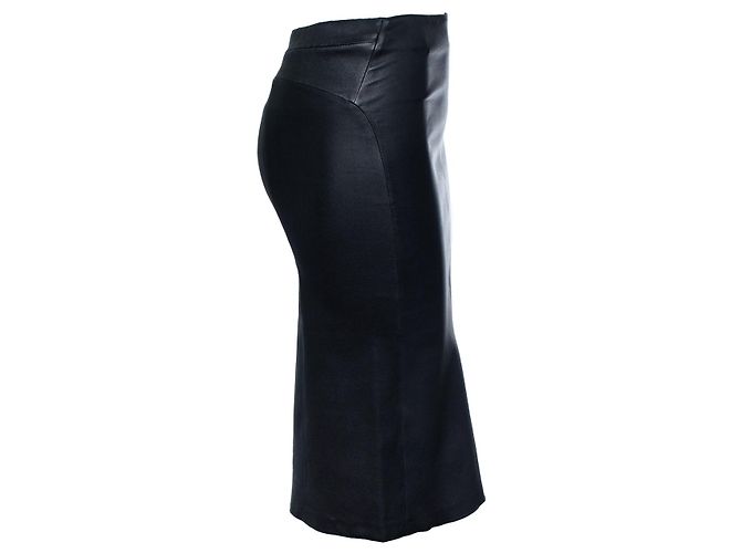 Autre Marque STUDIO AR, gonna in pelle elasticizzata nera Nero - vista 4