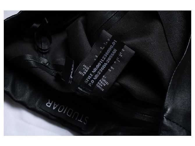 Autre Marque STUDIO AR, gonna in pelle elasticizzata nera Nero - vista 7