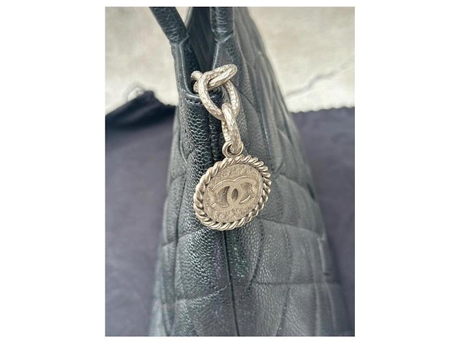 Chanel Borsa Shopper in Pelle Caviar Trapuntata Nera Nero - vista 5