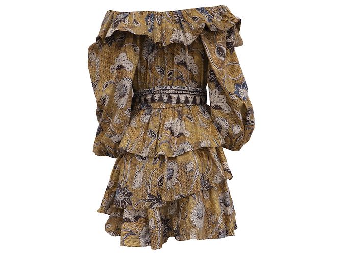Mini abito con volant Giselle di Ulla Johnson in cotone multicolore - vista 4