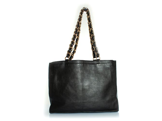 Chanel, Grand shopper in pelle di agnello nera Nero - vista 2