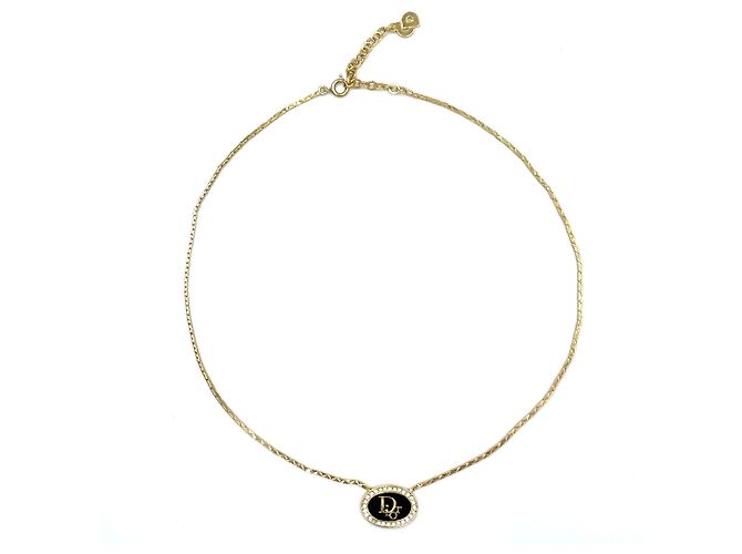 Collana Dior Oval Oblique con strass - vista 3