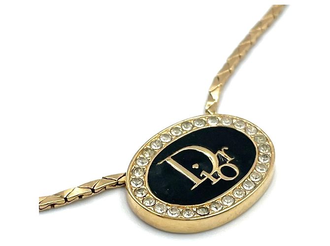 Collana Dior Oval Oblique con strass - vista 9