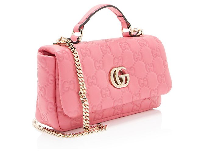 Gucci Jumbo GG Puffy Leather Milano Small Top Handle Rosa - vista 2