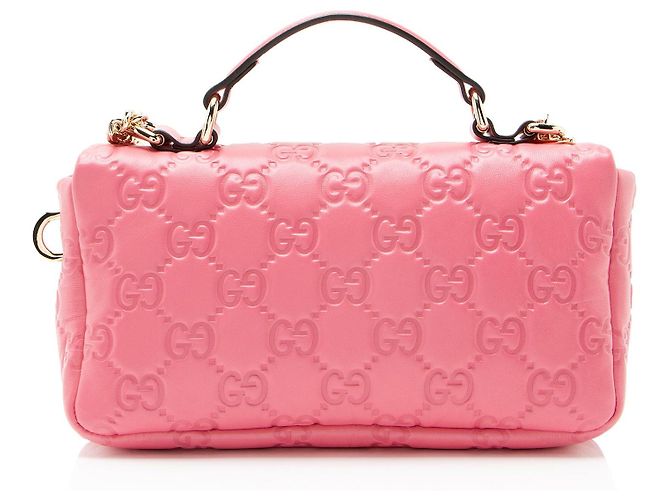 Gucci Jumbo GG Puffy Leather Milano Small Top Handle Rosa - vista 3