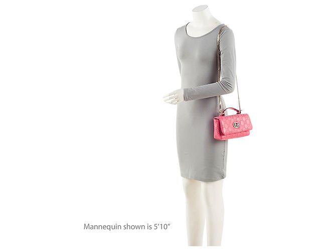 Gucci Jumbo GG Puffy Leather Milano Small Top Handle Rosa - vista 5