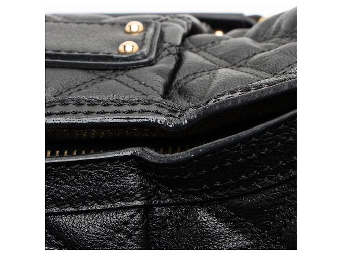 Borsa a Spalla Silvana in Pelle Trapuntata Marc Jacobs Nero - vista 10
