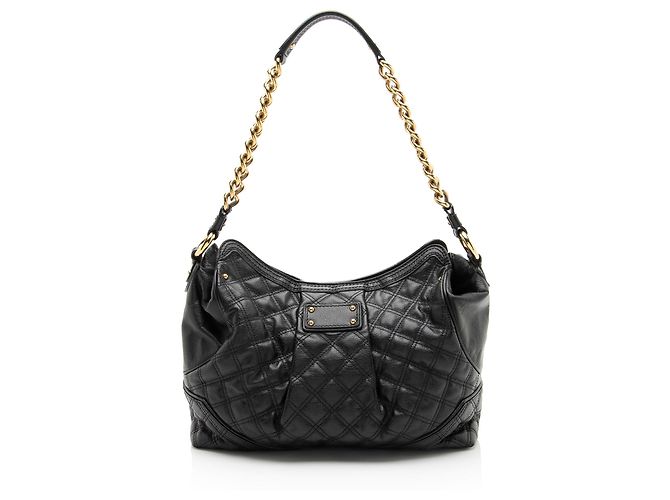 Borsa a Spalla Silvana in Pelle Trapuntata Marc Jacobs Nero - vista 3