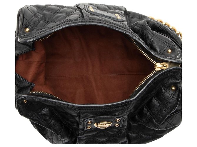 Borsa a Spalla Silvana in Pelle Trapuntata Marc Jacobs Nero - vista 6