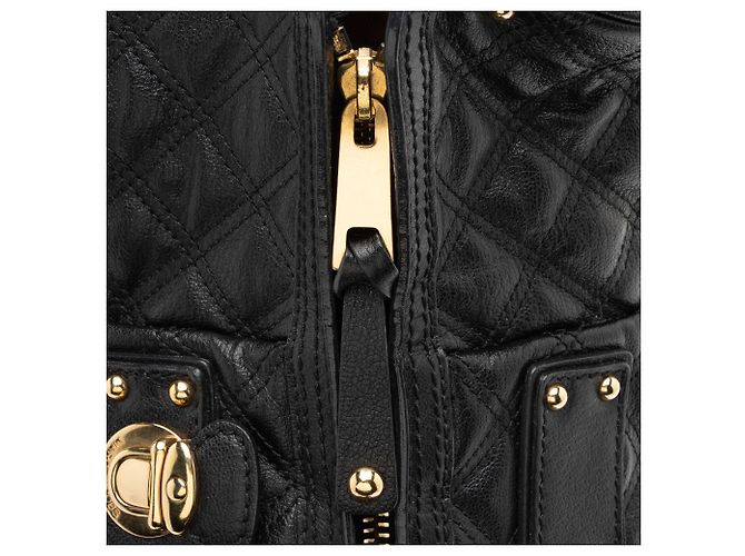 Borsa a Spalla Silvana in Pelle Trapuntata Marc Jacobs Nero - vista 8
