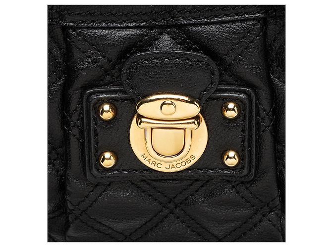 Borsa a Spalla Silvana in Pelle Trapuntata Marc Jacobs Nero - vista 9