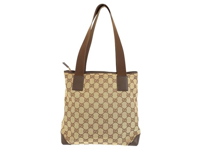 Gucci GG Canvas Leder Tote Bag Braun - Ansicht 2