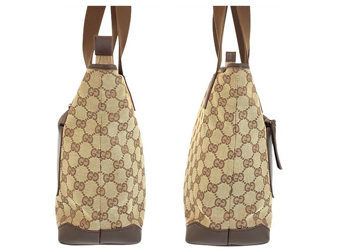 Gucci GG Canvas Leder Tote Bag Braun - Ansicht 8