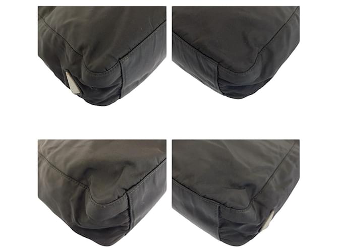 Tote in nylon Prada con logo Triangle Nero - vista 3