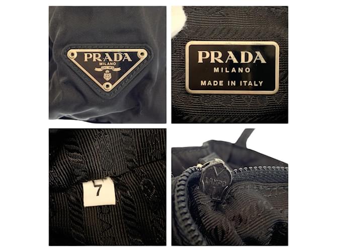 Tote in nylon Prada con logo Triangle Nero - vista 4