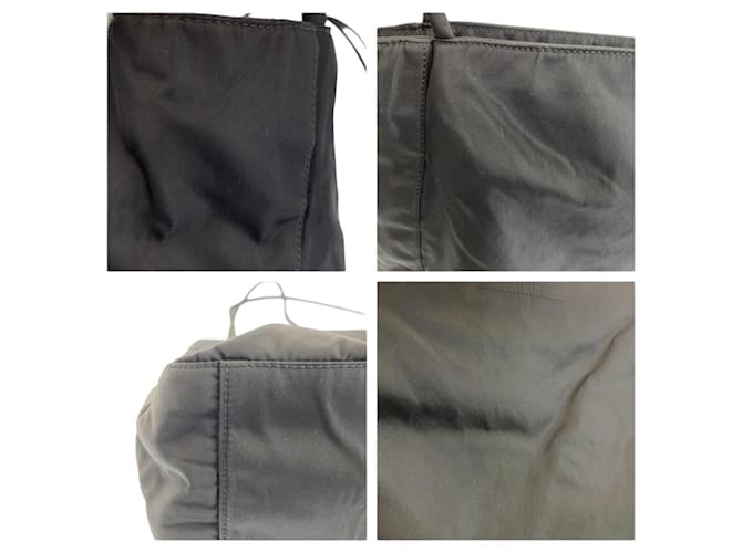 Tote in nylon Prada con logo Triangle Nero - vista 5