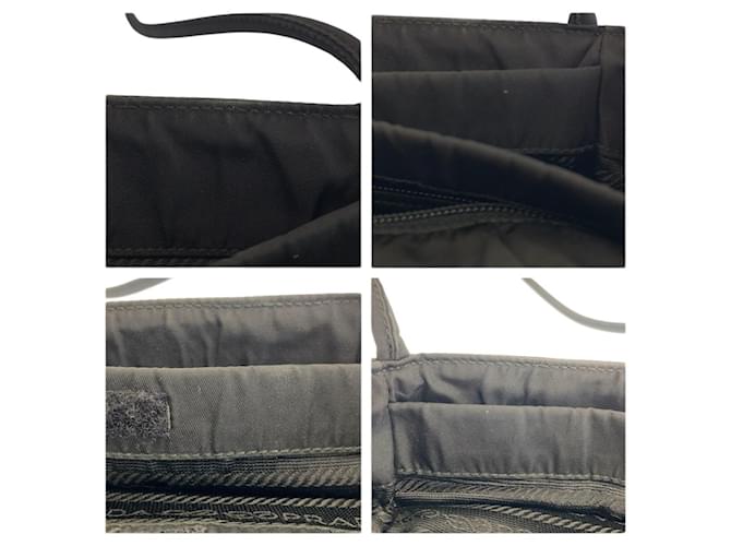 Tote in nylon Prada con logo Triangle Nero - vista 6