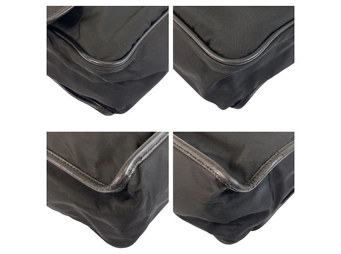 Borsa Messenger Prada Nylon Tessuto Triangle Logo Nero - vista 3