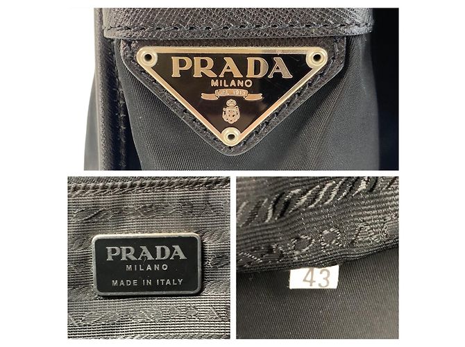 Borsa Messenger Prada Nylon Tessuto Triangle Logo Nero - vista 4