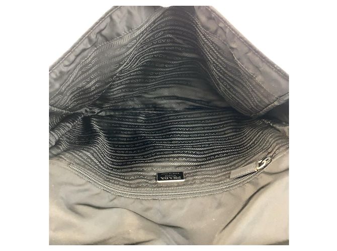 Borsa Messenger Prada Nylon Tessuto Triangle Logo Nero - vista 8
