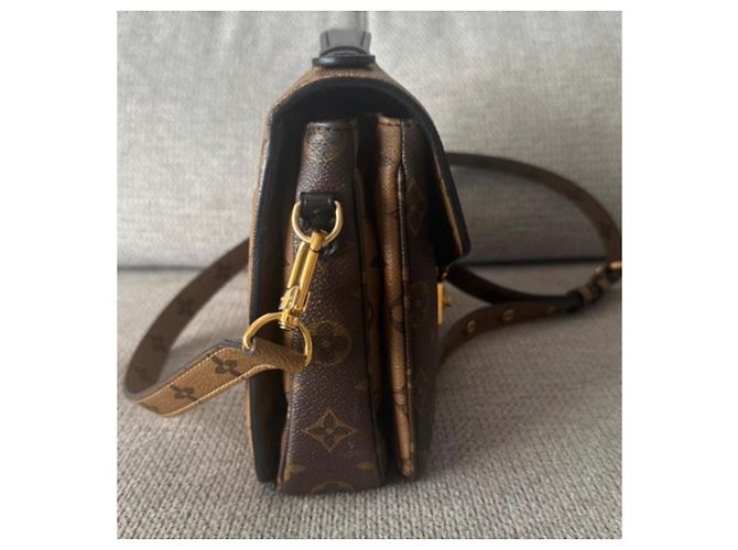 Borsa Louis Vuitton Monogram Canvas Pochette Métis Marrone Monogramma - vista 7