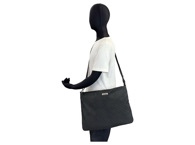 Borsa a tracolla Gucci in nylon e pelle Nero - vista 7