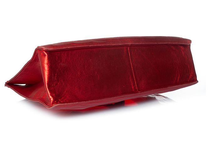 Chanel, tote barbie in plexi metallizzato con CC 1995 Rosso - vista 3