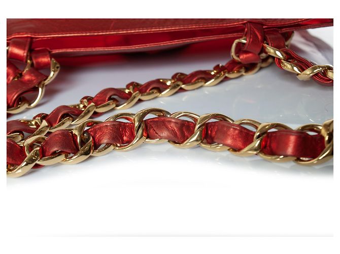 Chanel, tote barbie in plexi metallizzato con CC 1995 Rosso - vista 5