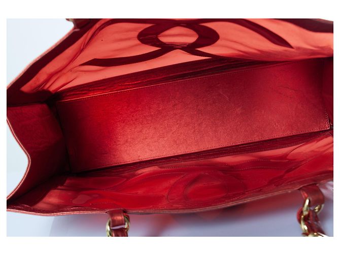 Chanel, tote barbie in plexi metallizzato con CC 1995 Rosso - vista 8